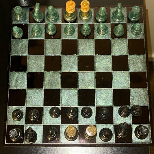 Midnight Green & Black Chess Set